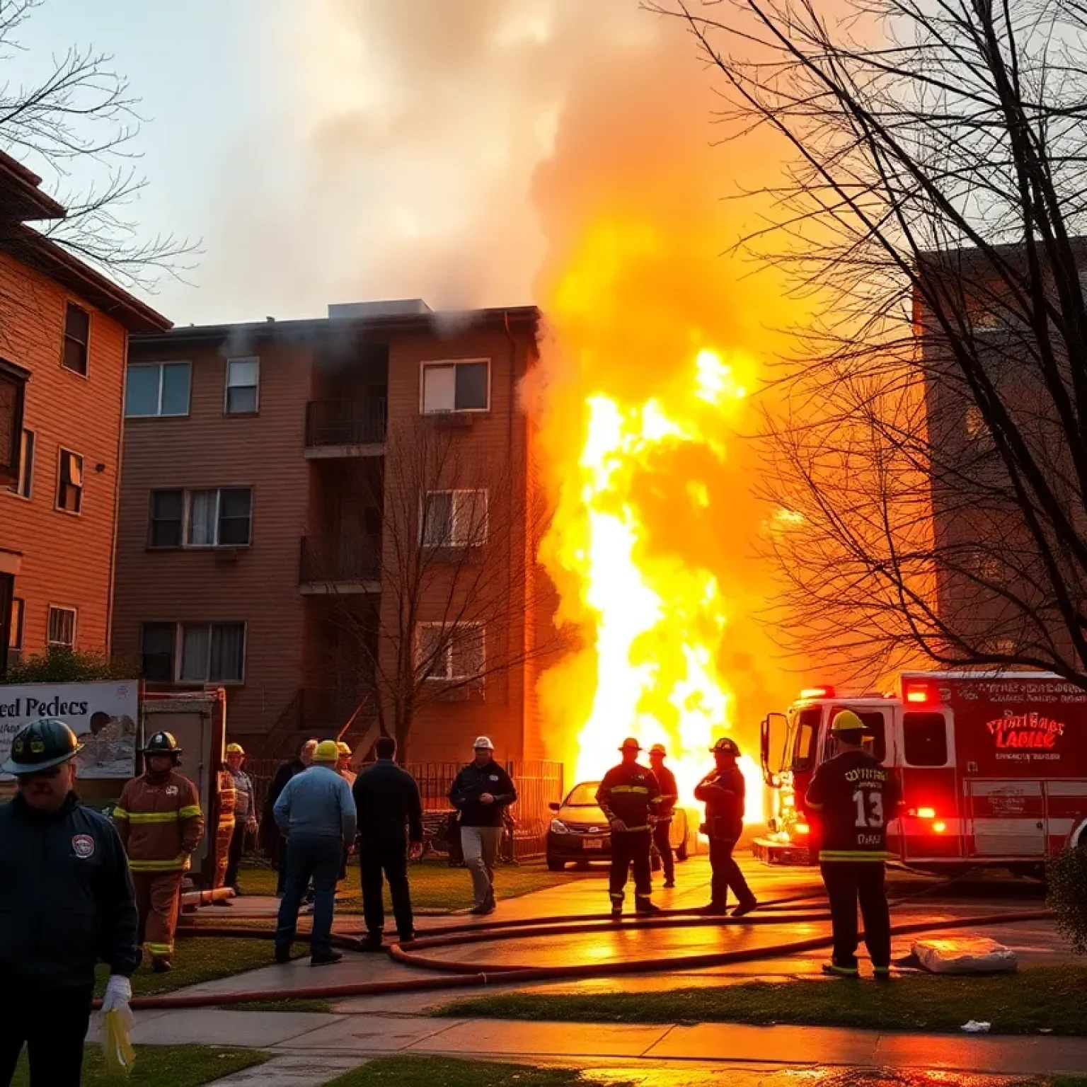 Firefighters responding to an apartment fire in San Antonio