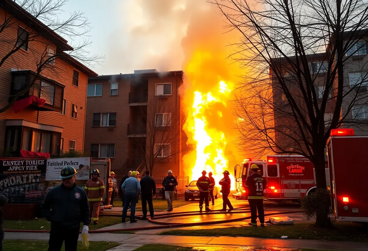 Firefighters responding to an apartment fire in San Antonio