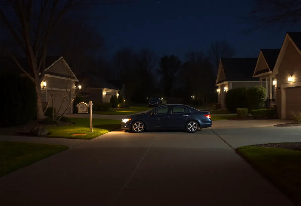 Empty driveway representing car theft in San Antonio