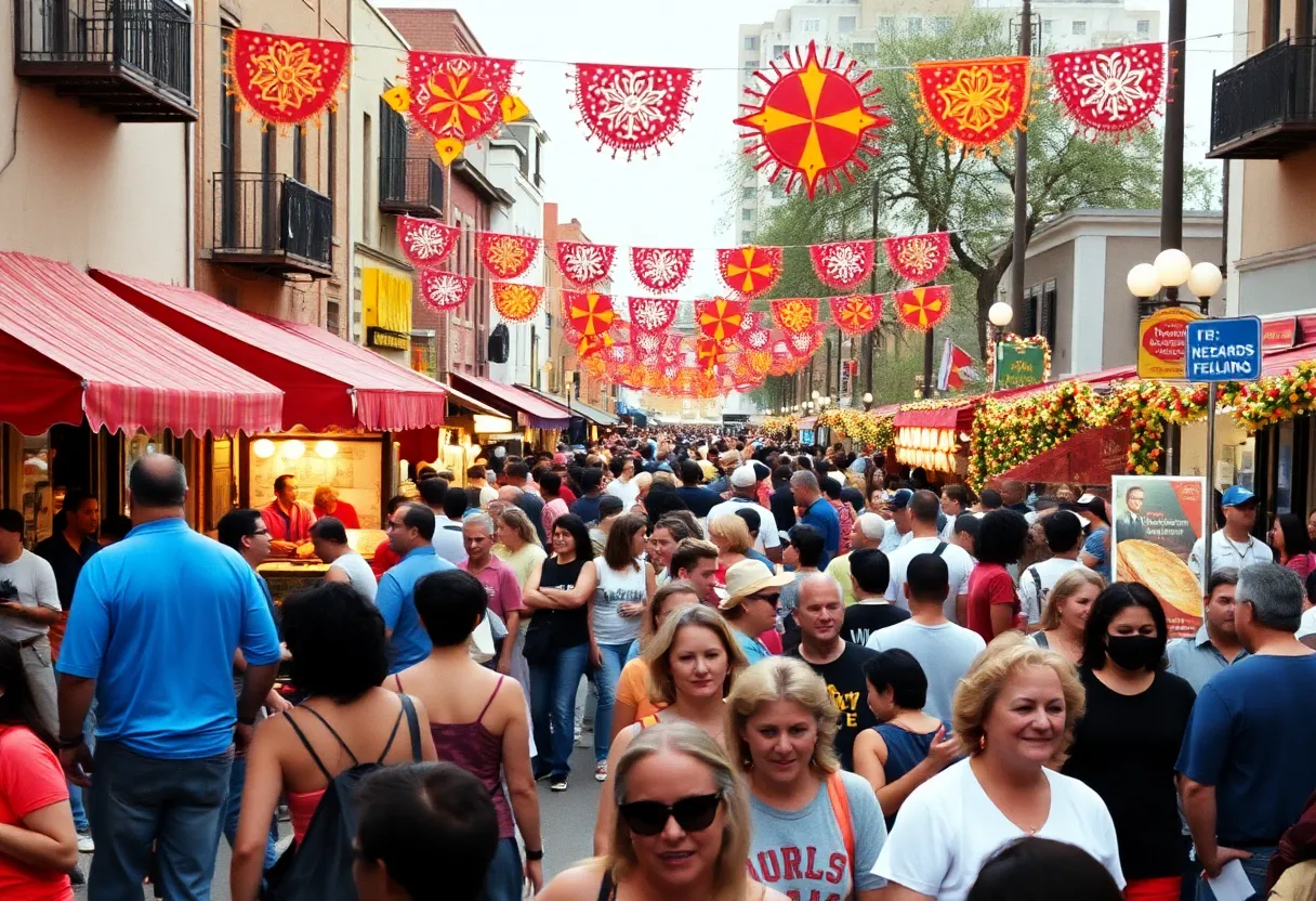 Crowd celebrating during San Antonio events in 1996