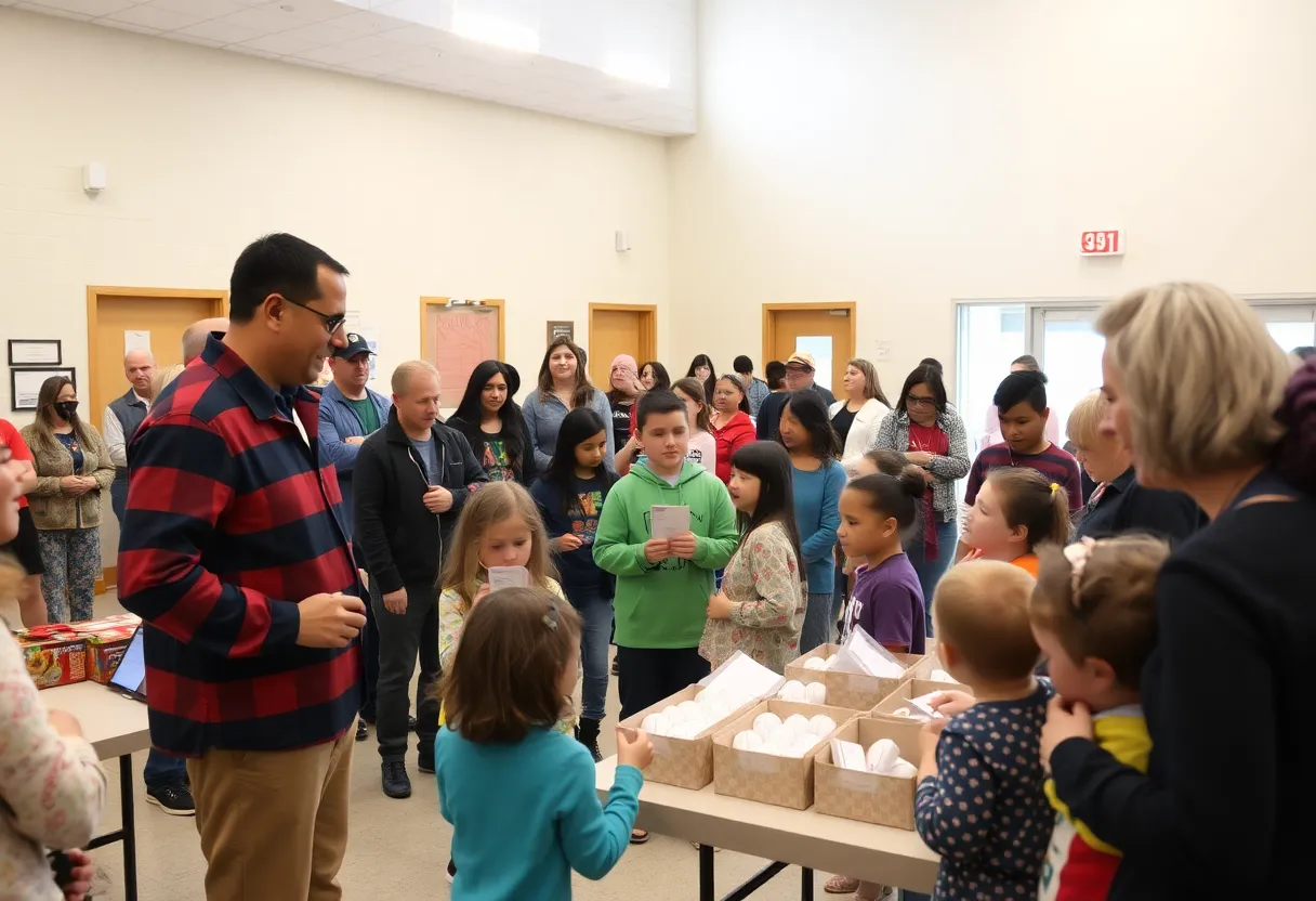 Families engaging in a fire safety community event in San Antonio