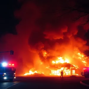 Firefighters combating fire in San Antonio