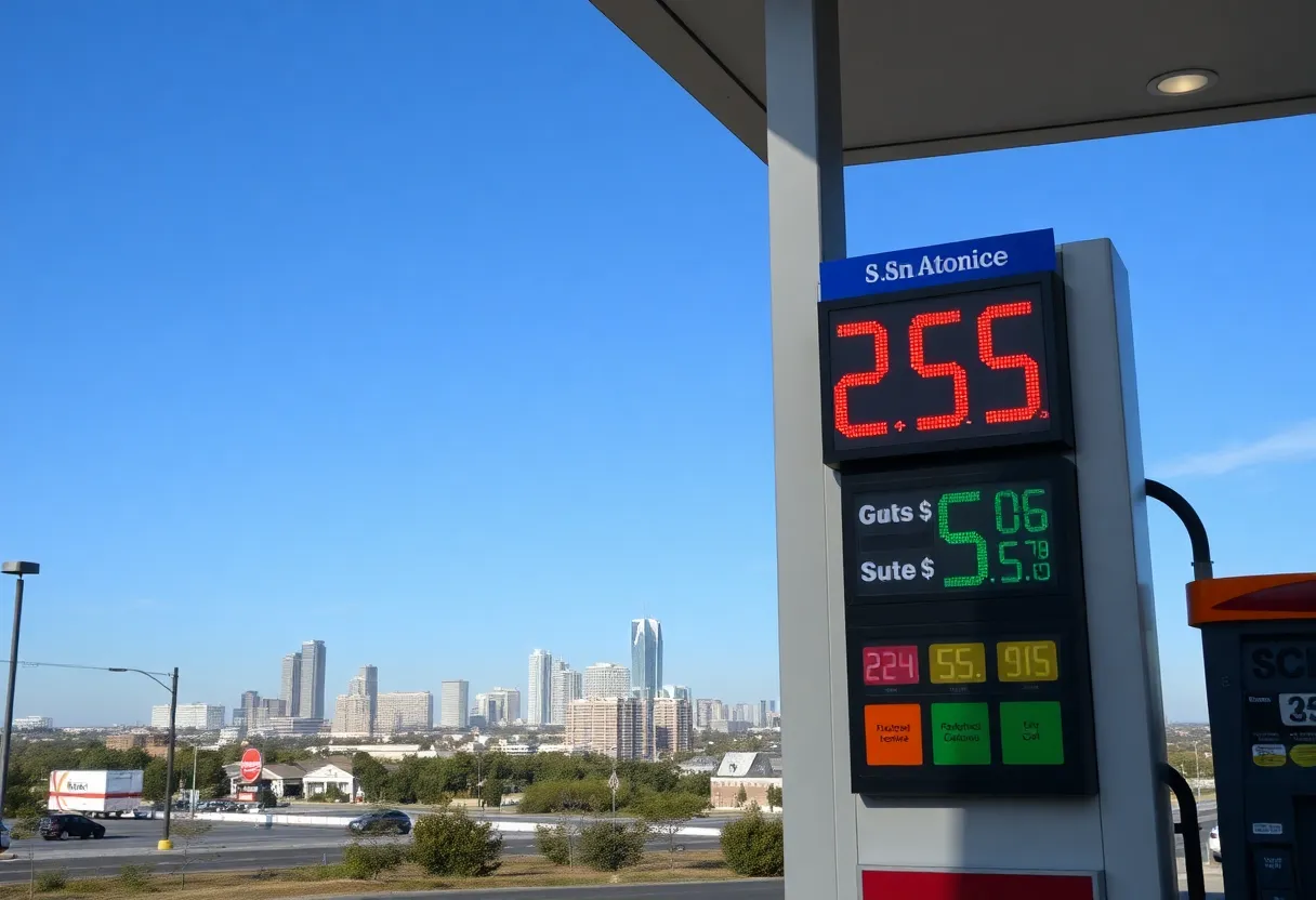 Gas prices displayed at a station in San Antonio