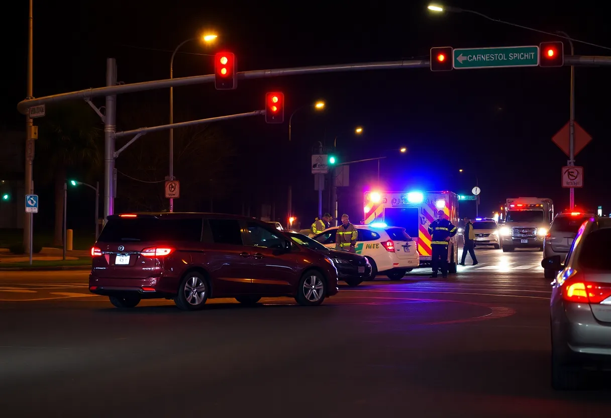 Emergency responders at a collision site in San Antonio