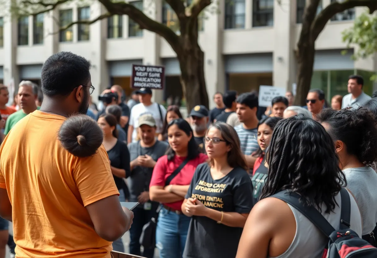 Residents of San Antonio engaged in a community discussion about immigration enforcement.