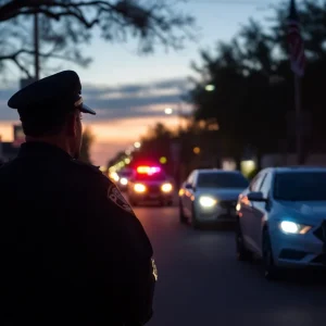 San Antonio police officers on duty during night patrols