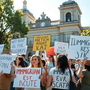 Protesters advocating for immigrant rights in San Antonio