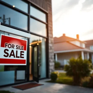 A For Sale sign in front of a real estate office in San Antonio