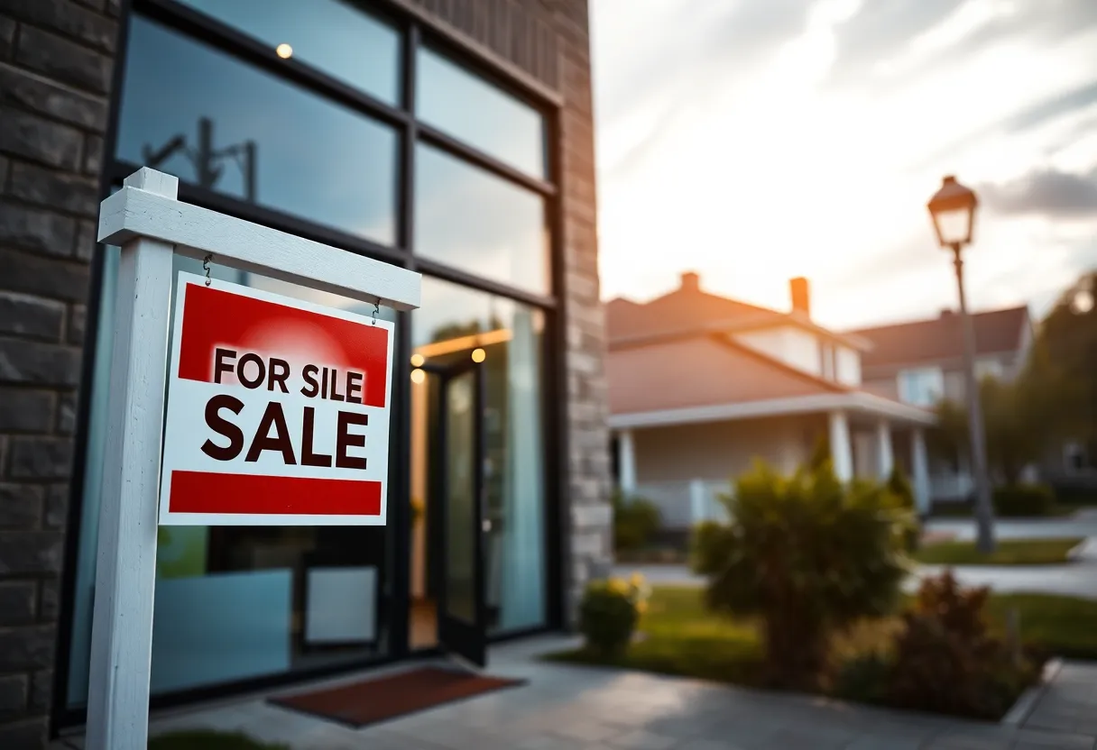 A For Sale sign in front of a real estate office in San Antonio