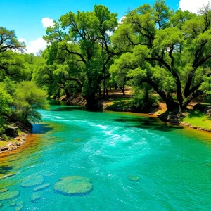 View of the San Antonio River showcasing the water and surrounding nature