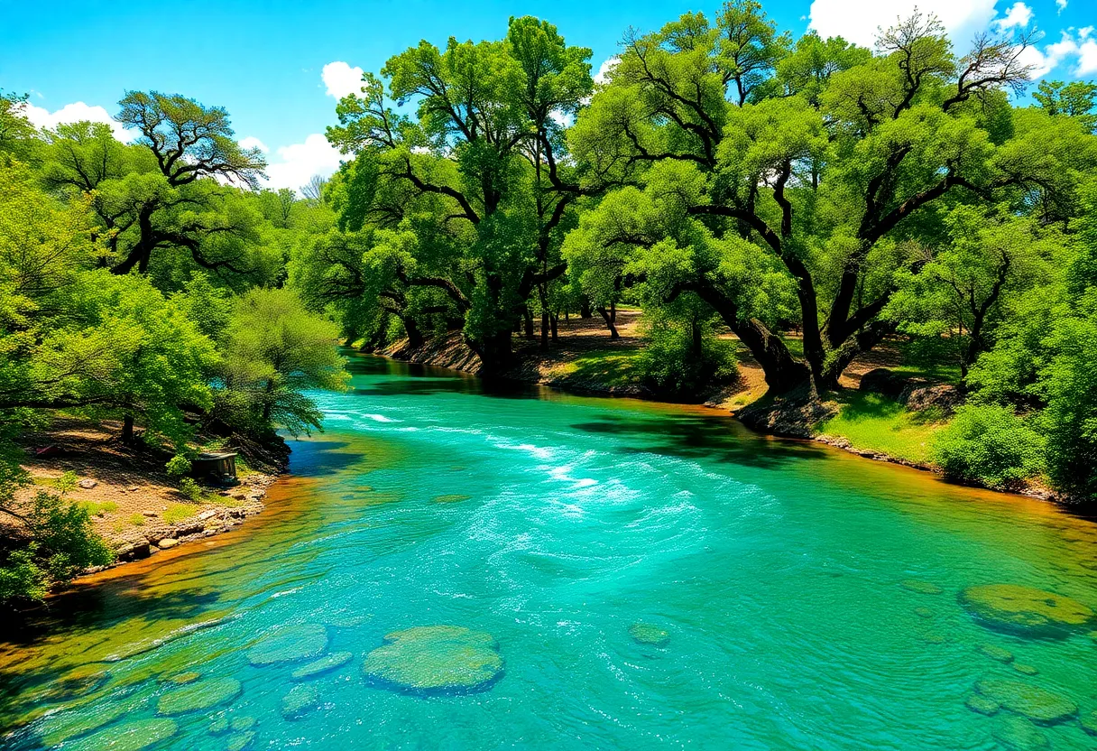 View of the San Antonio River showcasing the water and surrounding nature