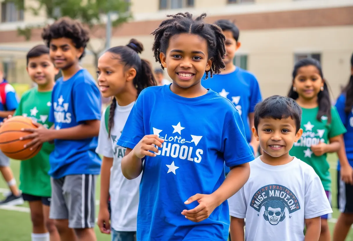 Diverse students participating in sports in San Antonio schools