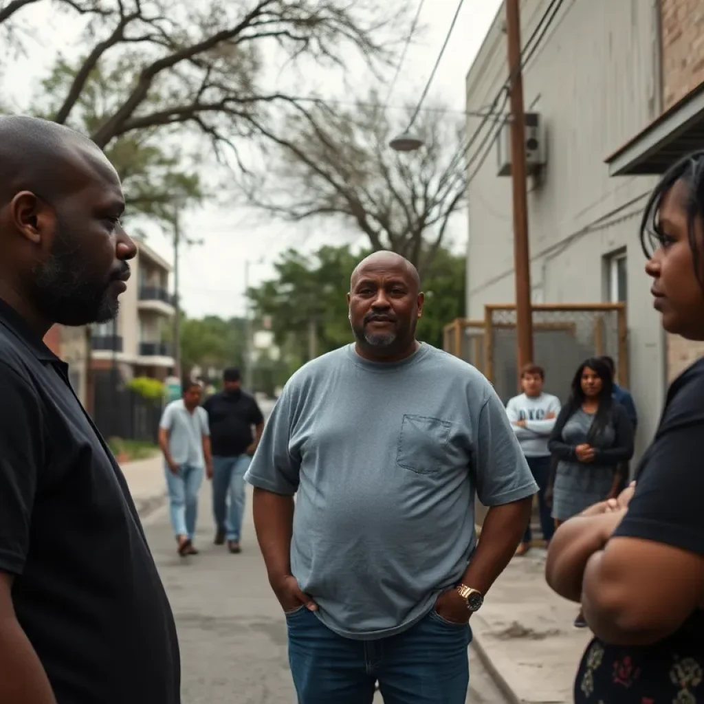 Community members in San Antonio discussing safety after tragic shooting