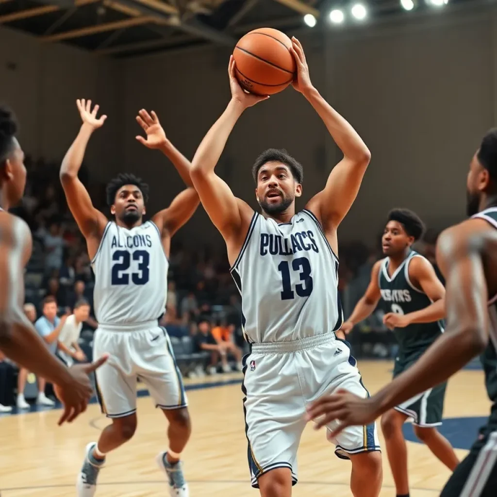 San Antonio Spurs players in action during a game.