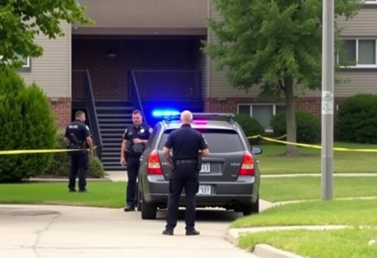 Police surround an apartment complex during a standoff.