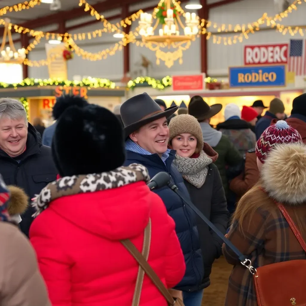 Visitors at the San Antonio Stock Show and Rodeo bundled up for cold weather