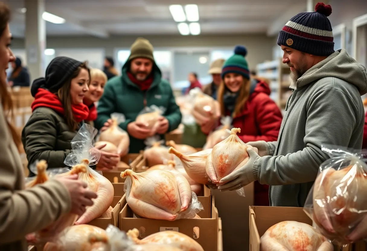 Volunteers collecting turkeys for San Antonio's turkey drive