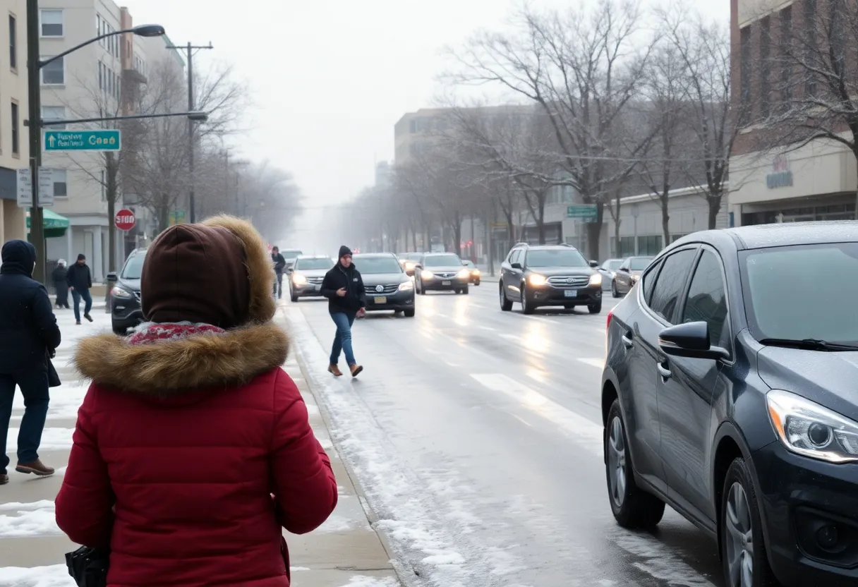 San Antonio streets under winter weather advisory with ice and drizzle