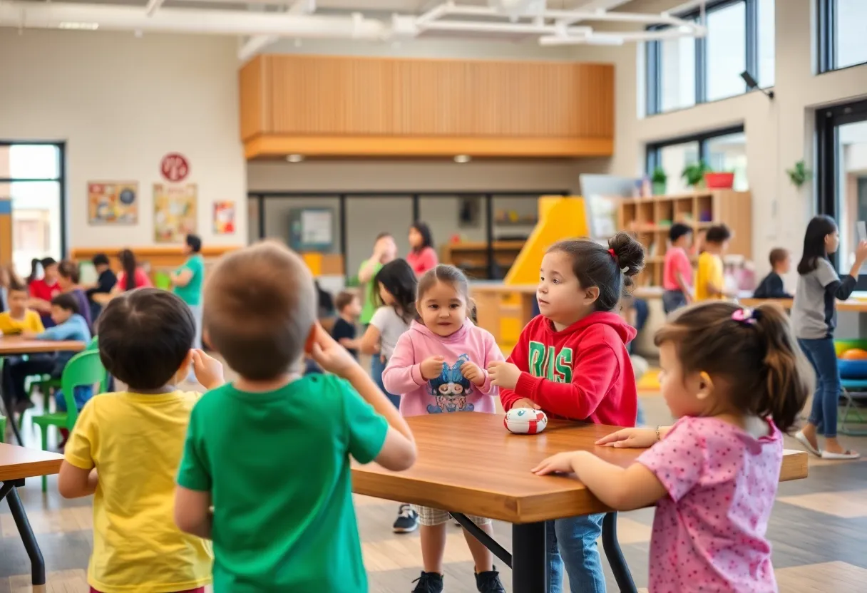 Children participating in activities at a new youth facility in San Antonio