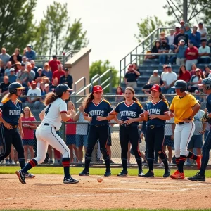 Michigan State Spartans competing against Akron Zips in softball