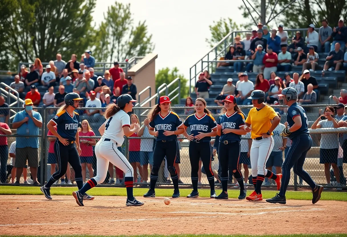 Michigan State Spartans competing against Akron Zips in softball