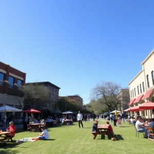 People enjoying a sunny day in San Antonio, Texas