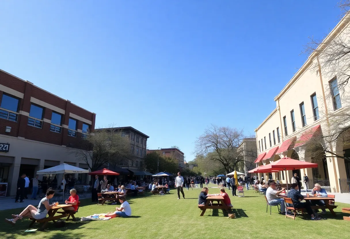 People enjoying a sunny day in San Antonio, Texas