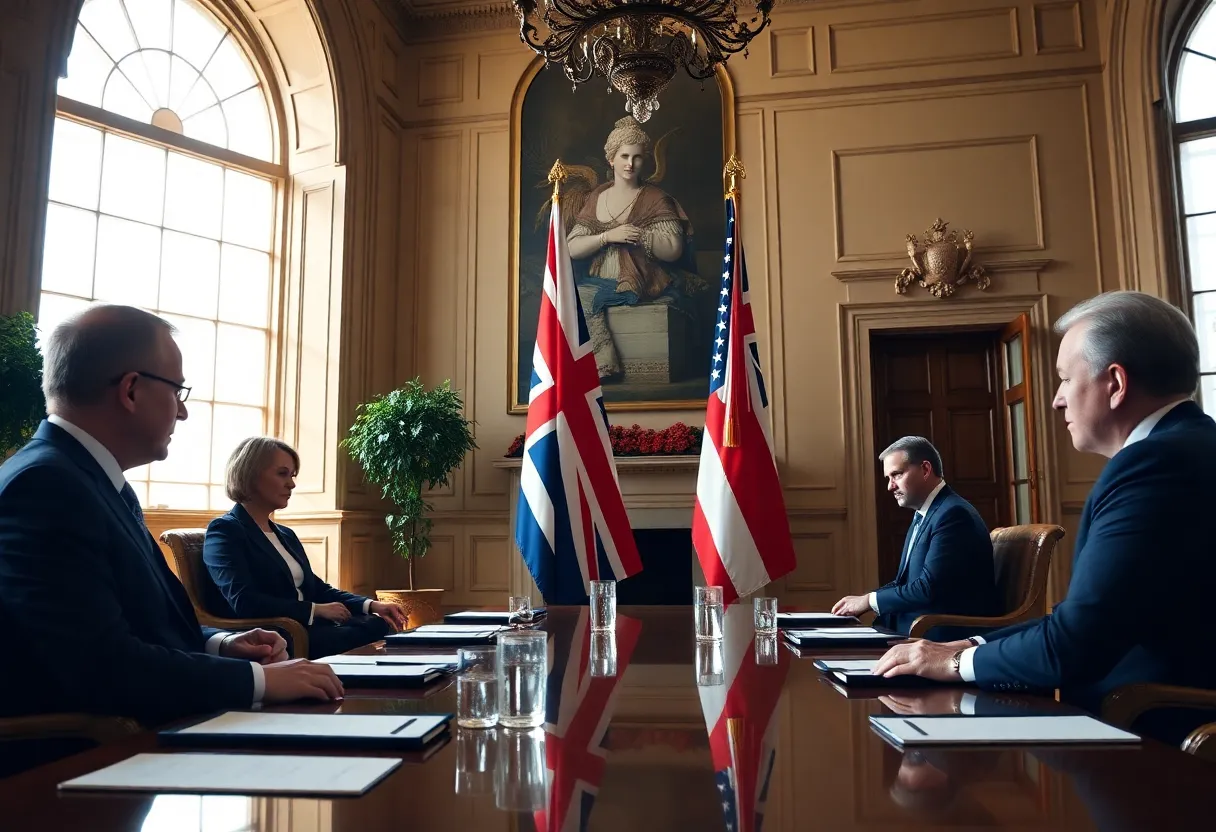 Diplomatic discussion between UK and US leaders