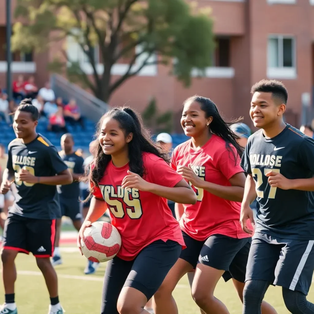 UTSA athletes engaging in training sessions with community involvement