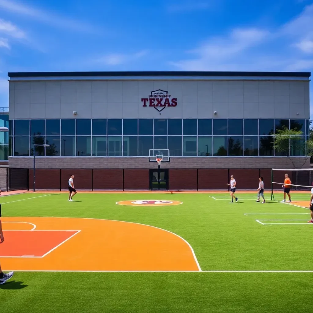 Exterior view of the new UTSA training facility under construction