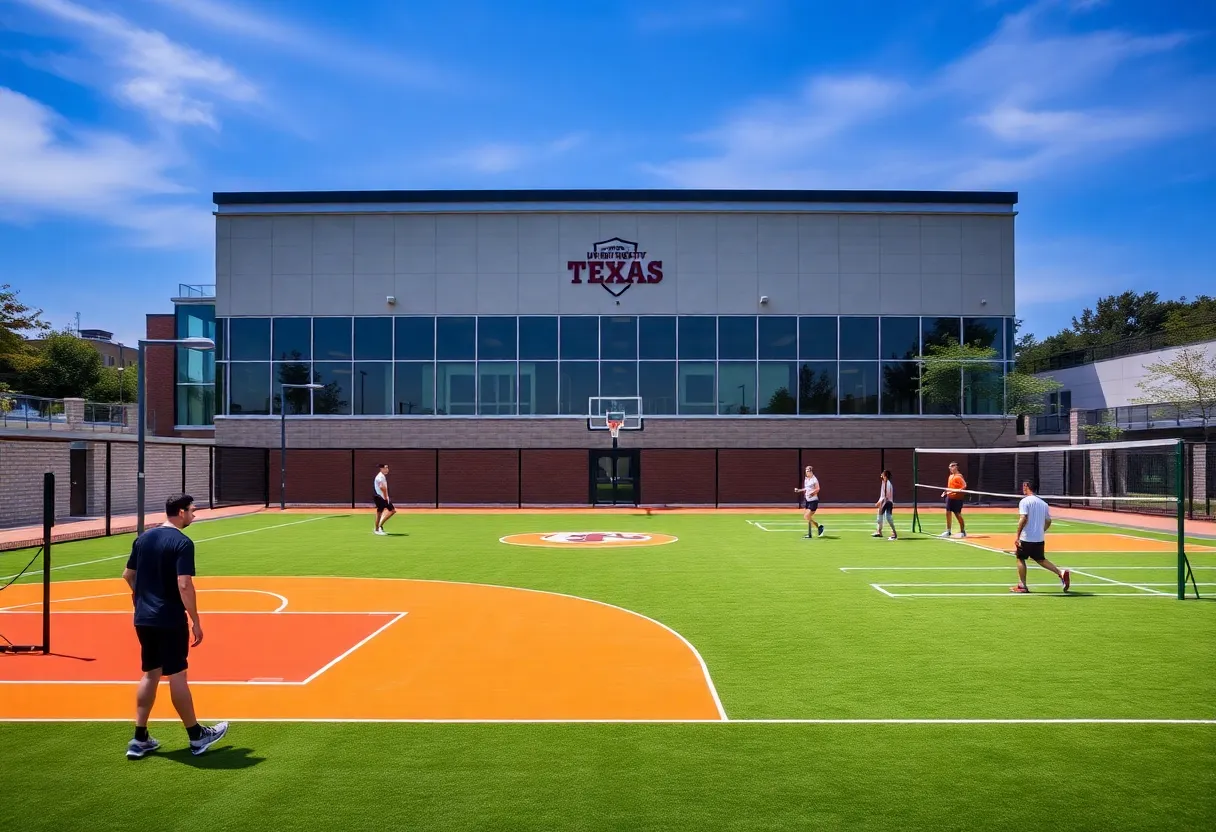 Exterior view of the new UTSA training facility under construction