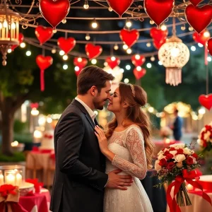 Couples celebrating Valentine's Day in San Antonio with decorations