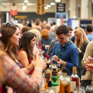 Attendees enjoying the Whisky Riot Festival in San Antonio.