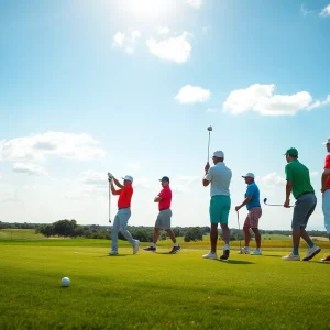 WTAMU Men's Golf team competing on the golf course