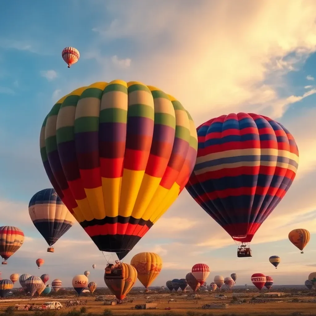 Hot air balloons in the sky above Horseshoe Bay Resort