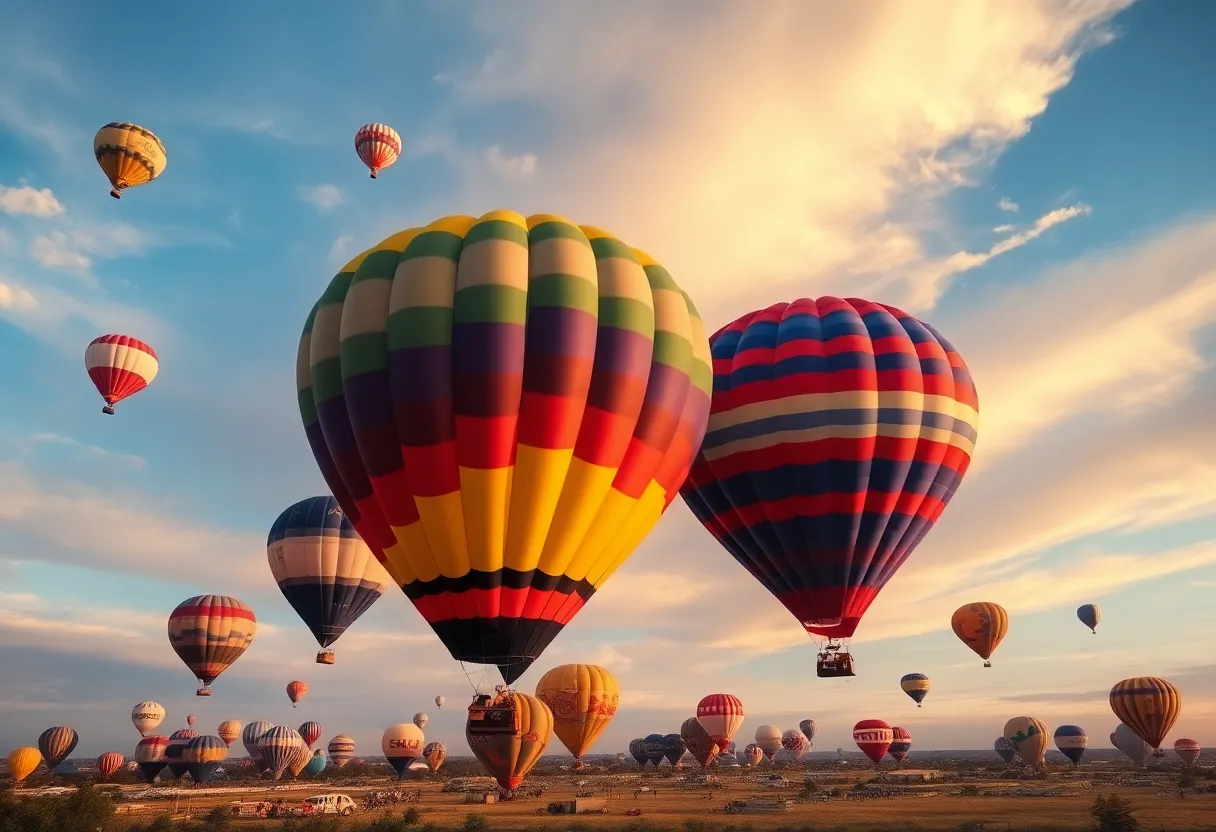 Hot air balloons in the sky above Horseshoe Bay Resort