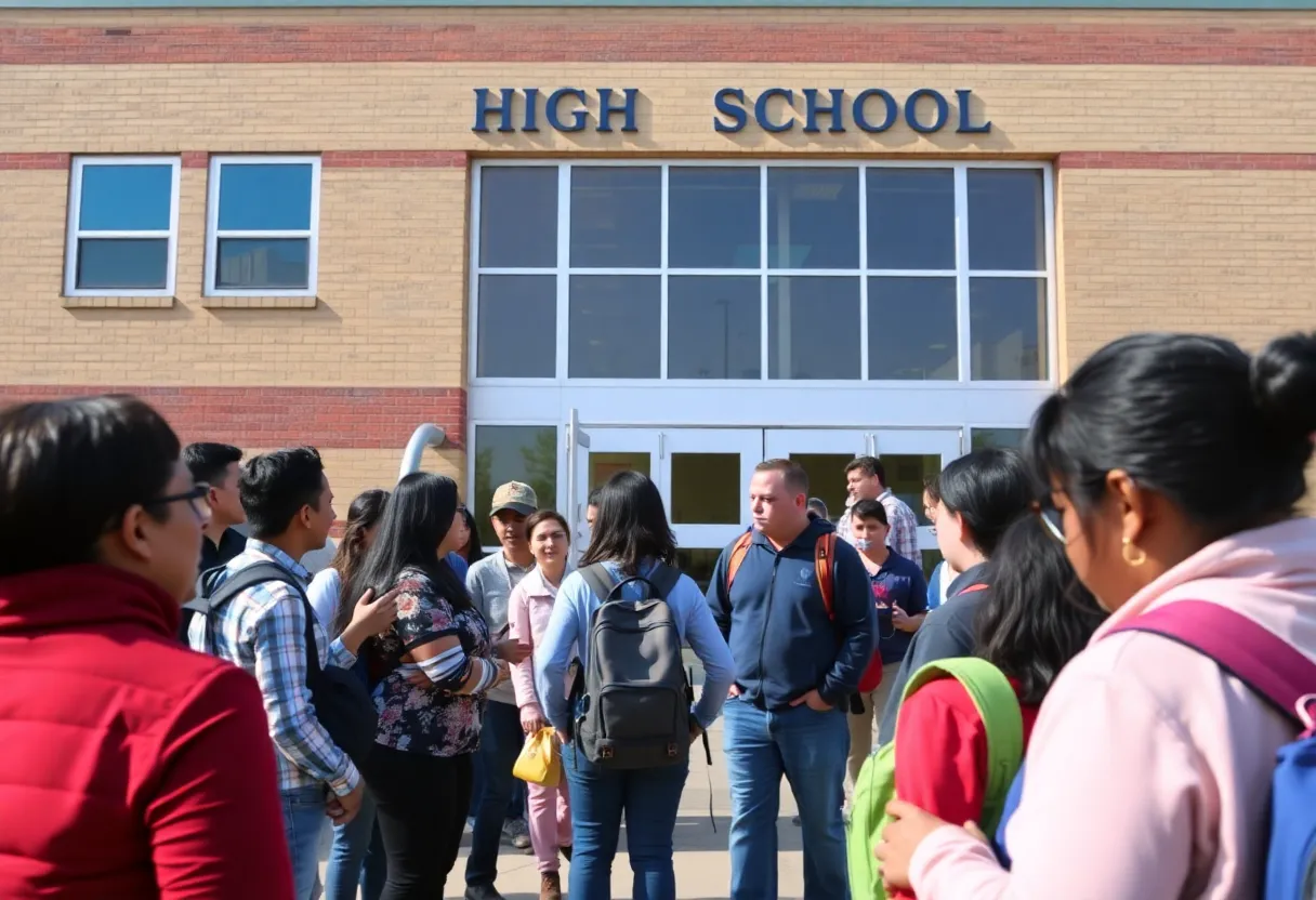 Community members discussing student safety at Burbank High School