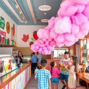 Exterior view of Candy Cloud beverage shop in San Antonio