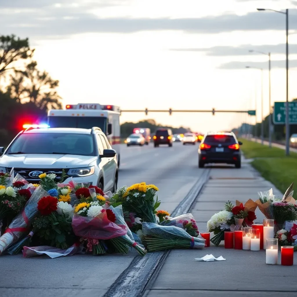 The aftermath of a tragic accident on a Texas highway involving multiple vehicles.