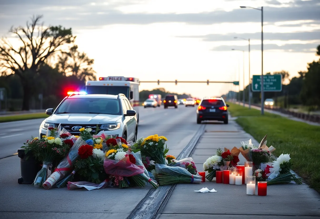 The aftermath of a tragic accident on a Texas highway involving multiple vehicles.