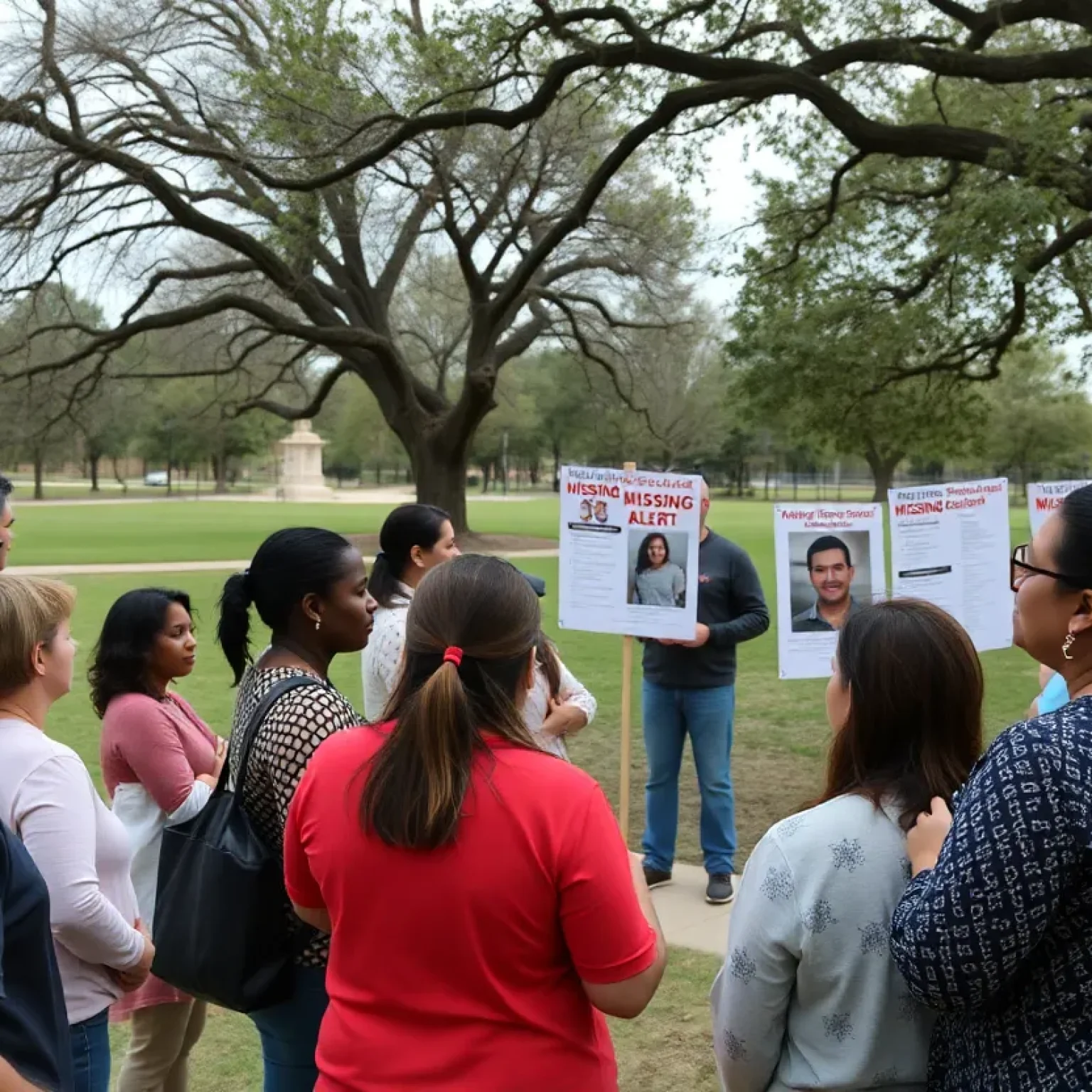 Residents of San Antonio discussing a Silver Alert for a missing man.