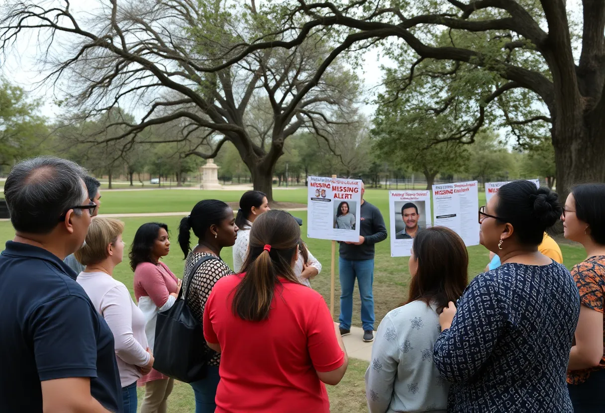 Residents of San Antonio discussing a Silver Alert for a missing man.