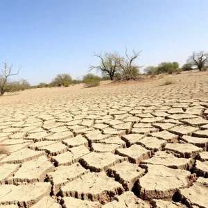 A view of the drought-affected land in San Antonio, Texas.