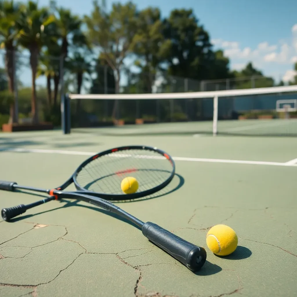 El Camino College Women's Tennis Team playing on the court