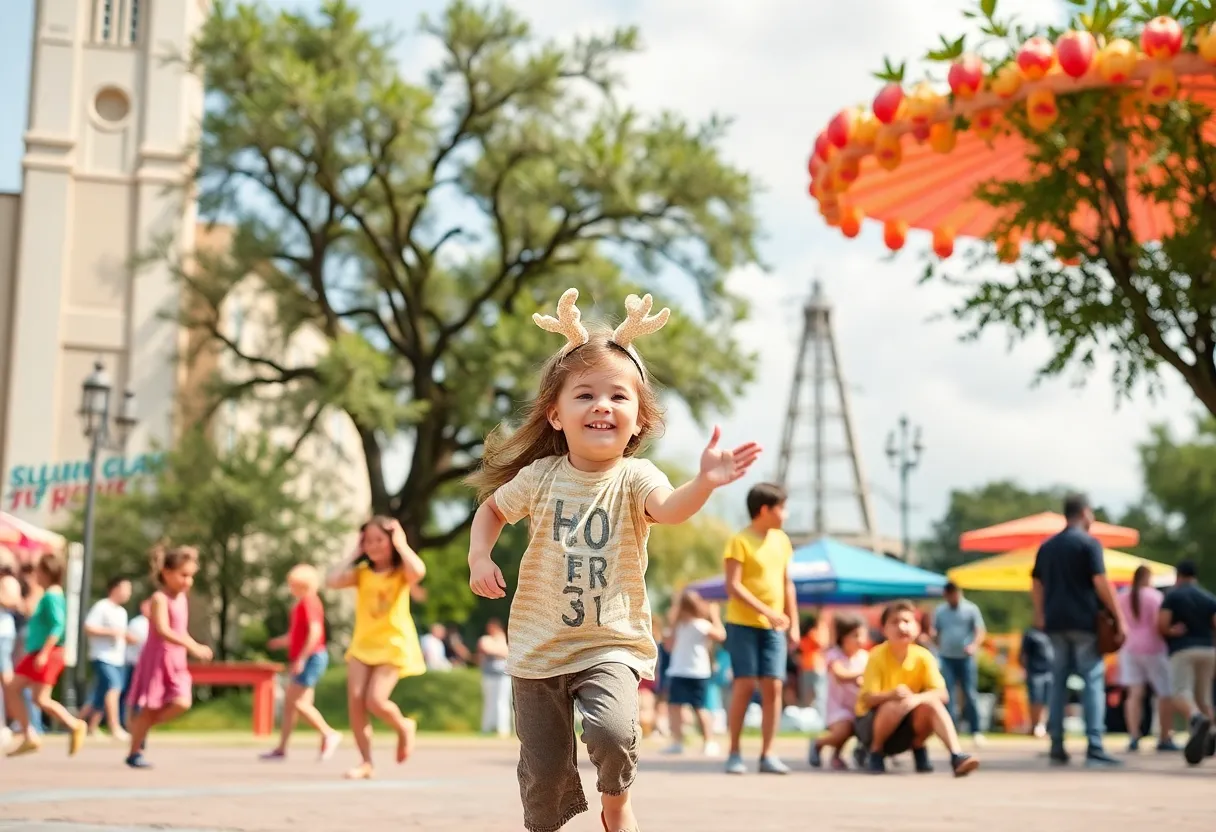 Families enjoying spring break activities in San Antonio