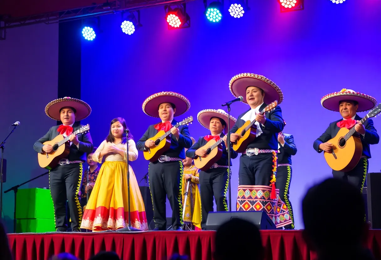 Fox Tech Mariachi students performing at a competition