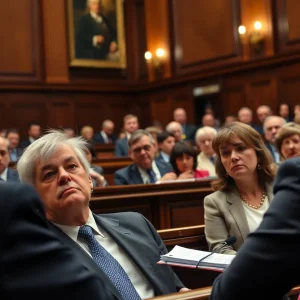 Representatives in a heated political debate during a House censure vote.