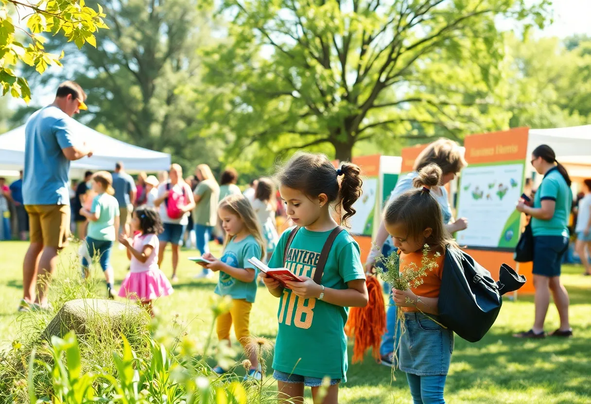 Families celebrating outdoors during Latino Outdoors anniversary