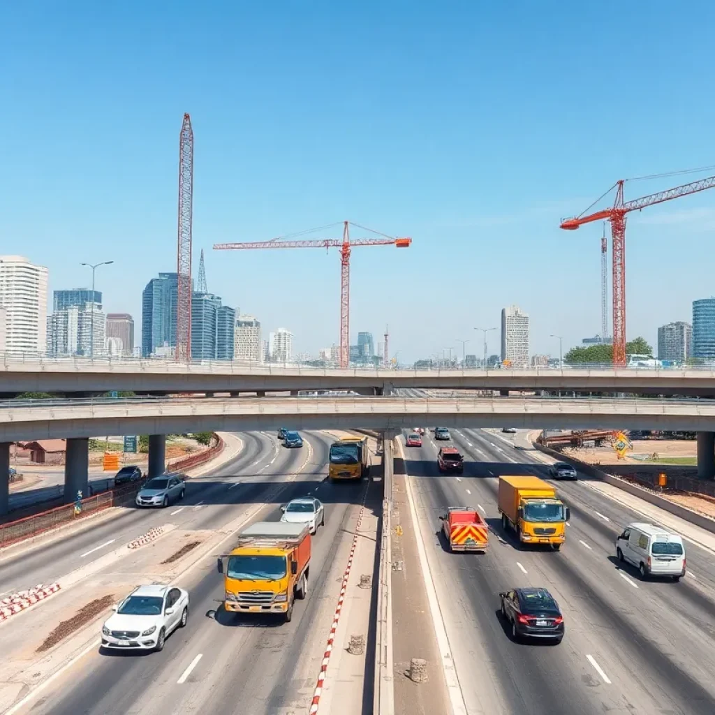 Construction at Loop 1604 and I-10 interchange in San Antonio