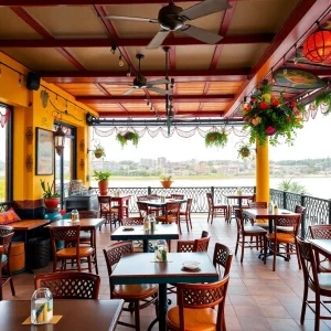 Exterior view of Luz Roja restaurant overlooking San Antonio's River Walk